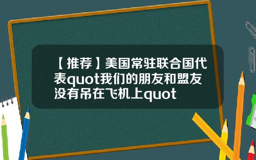 【推荐】美国常驻联合国代表quot我们的朋友和盟友没有吊在飞机上quot