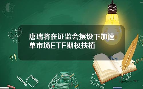 唐瑞将在证监会摆设下加速单市场ETF期权扶植