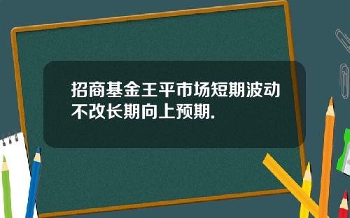 招商基金王平市场短期波动不改长期向上预期.