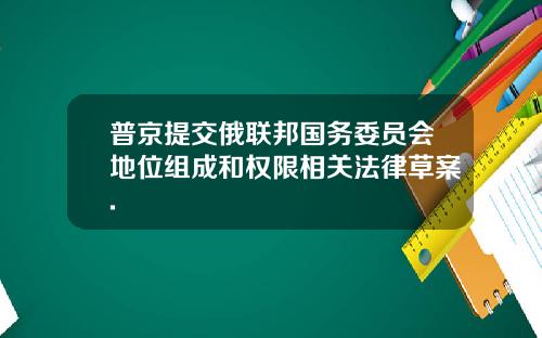 普京提交俄联邦国务委员会地位组成和权限相关法律草案.