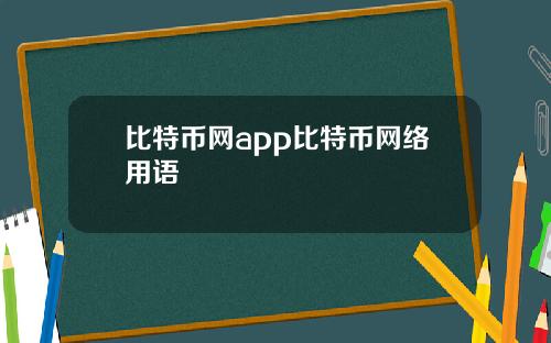 比特币网app比特币网络用语