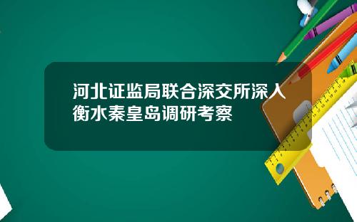 河北证监局联合深交所深入衡水秦皇岛调研考察