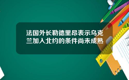 法国外长勒德里昂表示乌克兰加入北约的条件尚未成熟