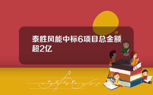 泰胜风能中标6项目总金额超2亿