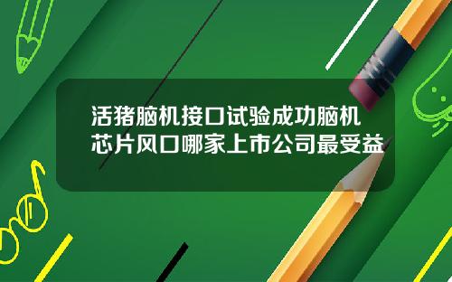 活猪脑机接口试验成功脑机芯片风口哪家上市公司最受益