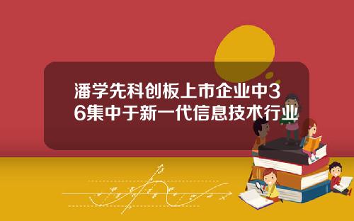 潘学先科创板上市企业中36集中于新一代信息技术行业