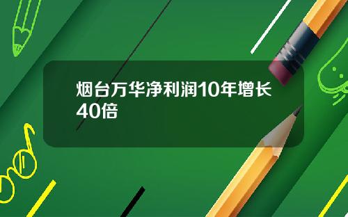 烟台万华净利润10年增长40倍