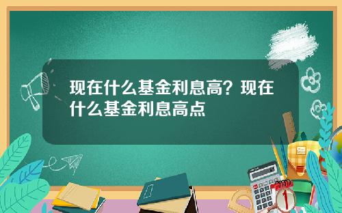 现在什么基金利息高？现在什么基金利息高点