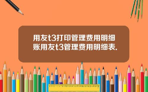 用友t3打印管理费用明细账用友t3管理费用明细表.