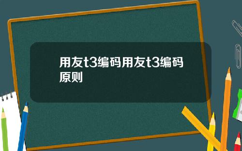 用友t3编码用友t3编码原则