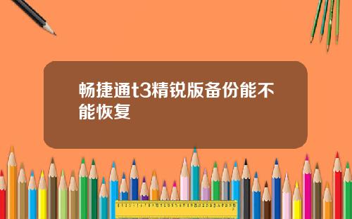 畅捷通t3精锐版备份能不能恢复