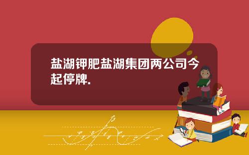 盐湖钾肥盐湖集团两公司今起停牌.