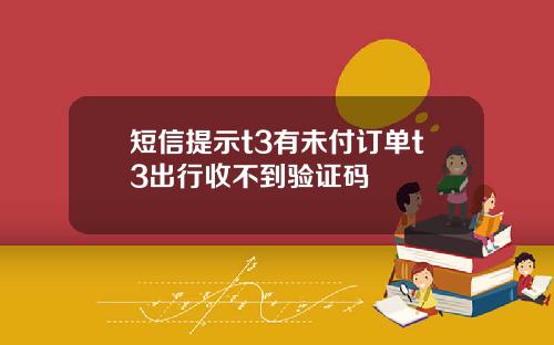 短信提示t3有未付订单t3出行收不到验证码