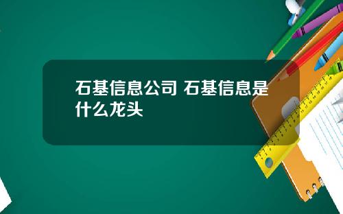 石基信息公司 石基信息是什么龙头