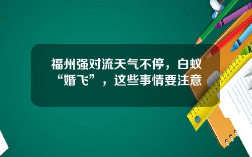 福州强对流天气不停，白蚁“婚飞”，这些事情要注意