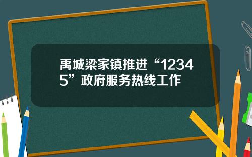 禹城梁家镇推进“12345”政府服务热线工作