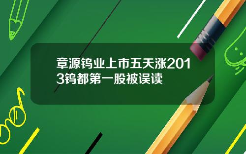 章源钨业上市五天涨2013钨都第一股被误读