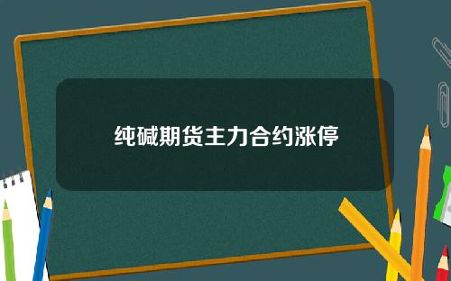 纯碱期货主力合约涨停