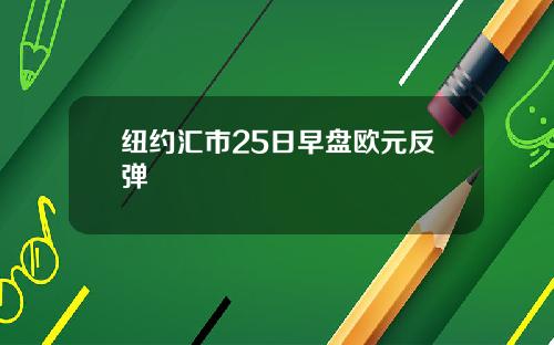 纽约汇市25日早盘欧元反弹