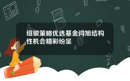 纽银策略优选基金闫旭结构性机会精彩纷呈