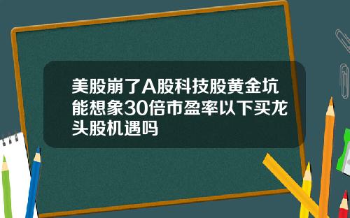 美股崩了A股科技股黄金坑能想象30倍市盈率以下买龙头股机遇吗