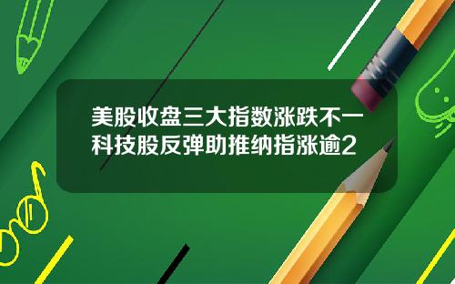 美股收盘三大指数涨跌不一科技股反弹助推纳指涨逾2