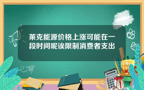 莱克能源价格上涨可能在一段时间呢诶限制消费者支出