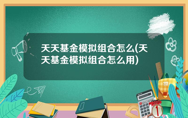 天天基金模拟组合怎么(天天基金模拟组合怎么用)