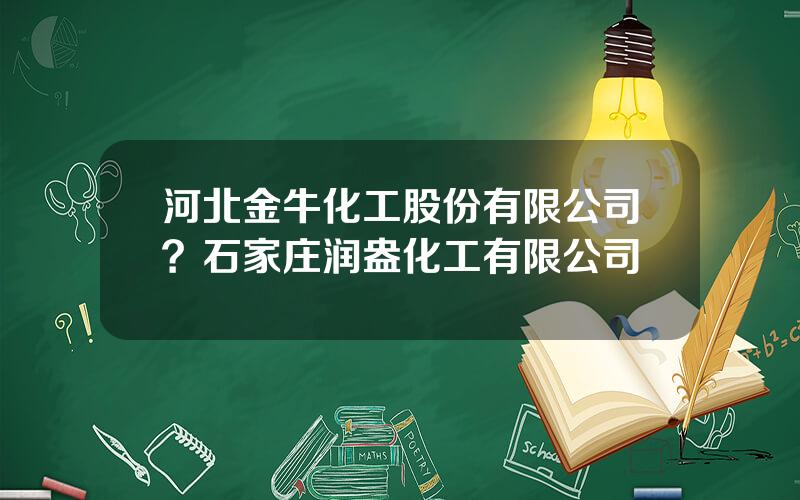 河北金牛化工股份有限公司？石家庄润盎化工有限公司