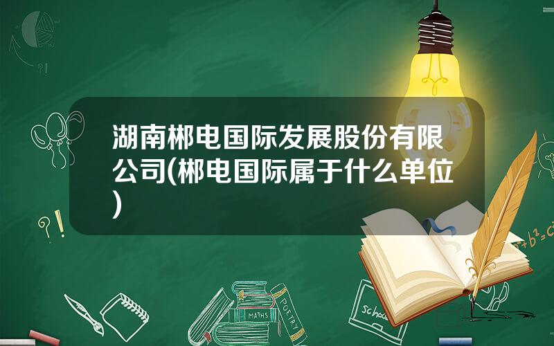 湖南郴电国际发展股份有限公司(郴电国际属于什么单位)