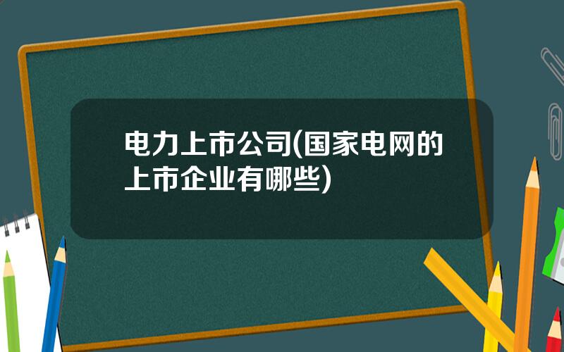 电力上市公司(国家电网的上市企业有哪些)