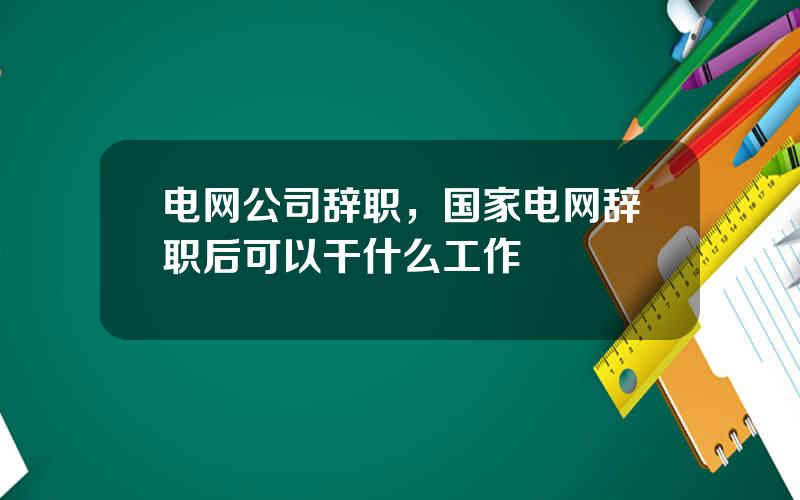 电网公司辞职，国家电网辞职后可以干什么工作