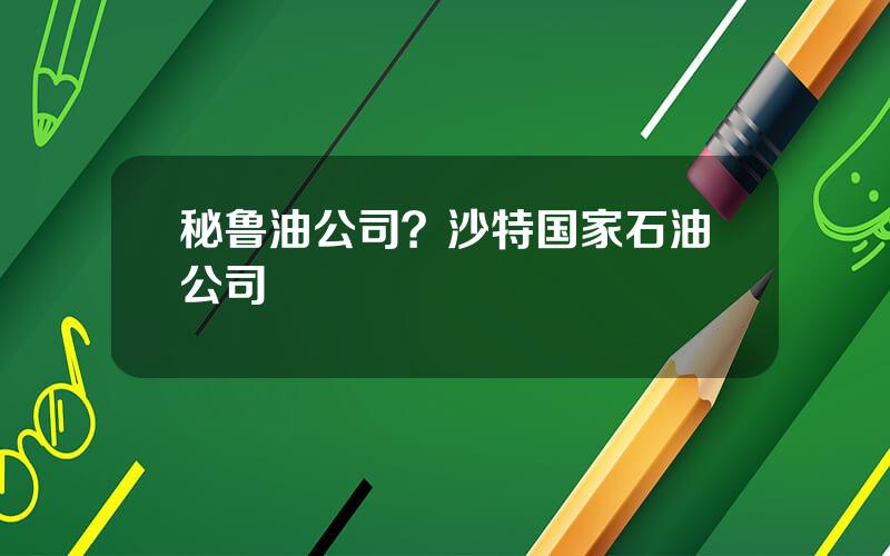 秘鲁油公司？沙特国家石油公司