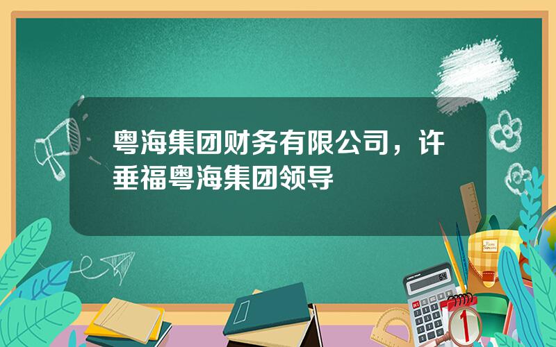 粤海集团财务有限公司，许垂福粤海集团领导