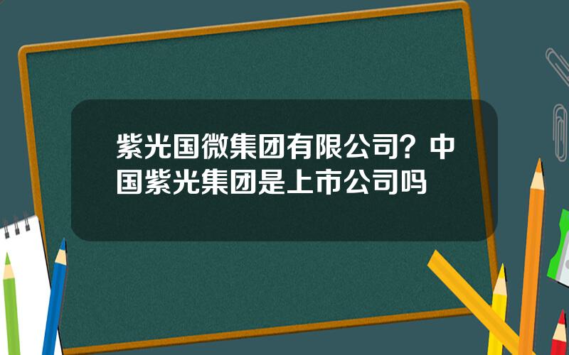 紫光国微集团有限公司？中国紫光集团是上市公司吗