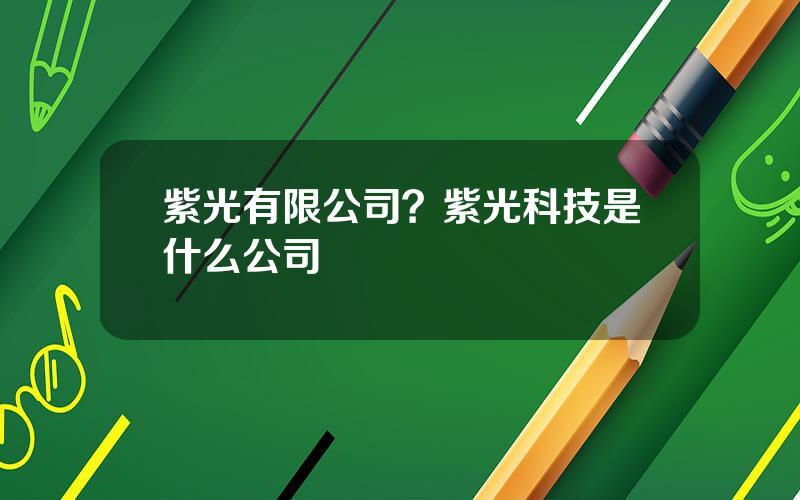 紫光有限公司？紫光科技是什么公司