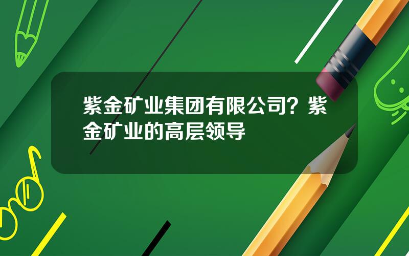 紫金矿业集团有限公司？紫金矿业的高层领导