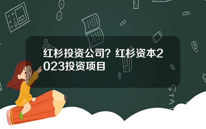 红杉投资公司？红杉资本2023投资项目