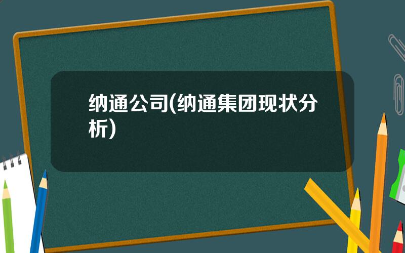 纳通公司(纳通集团现状分析)