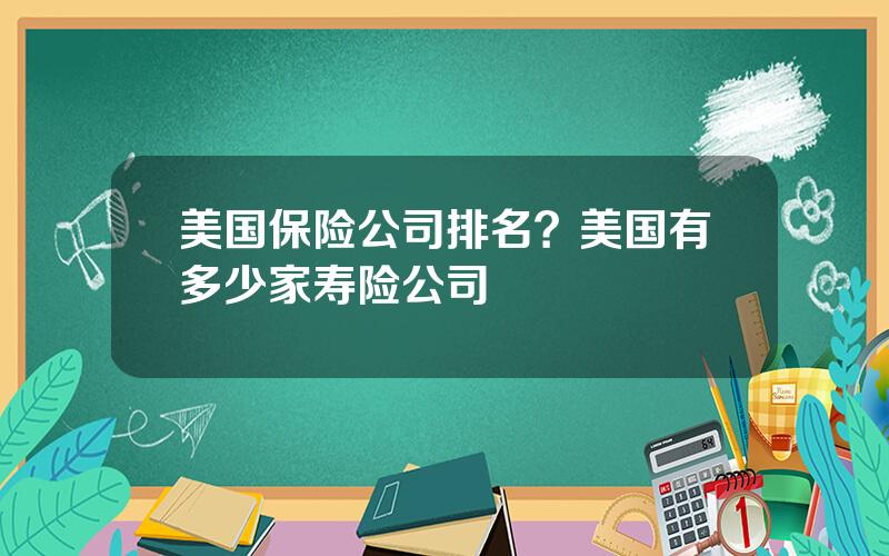 美国保险公司排名？美国有多少家寿险公司