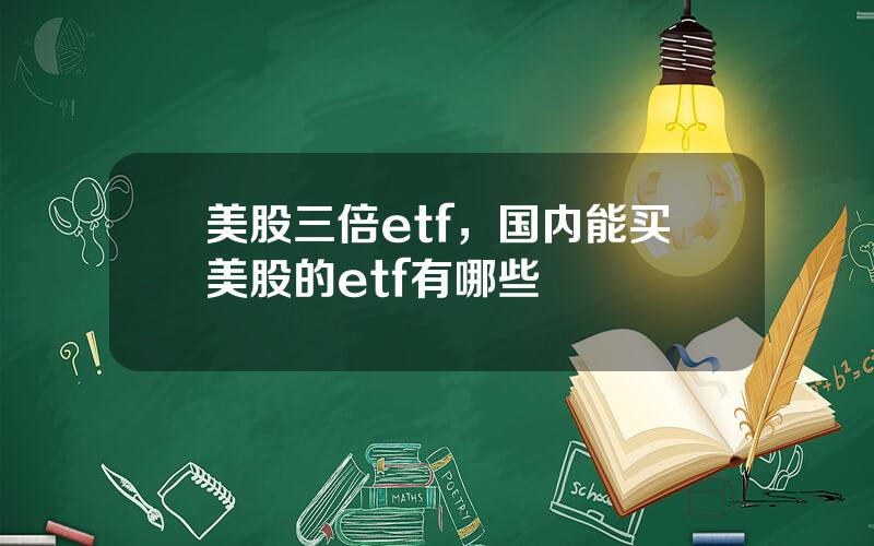 美股三倍etf，国内能买美股的etf有哪些