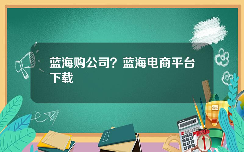 蓝海购公司？蓝海电商平台下载