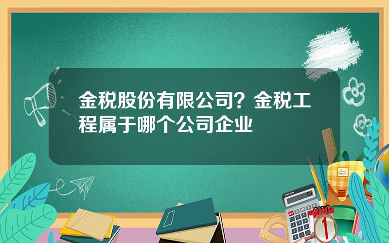 金税股份有限公司？金税工程属于哪个公司企业