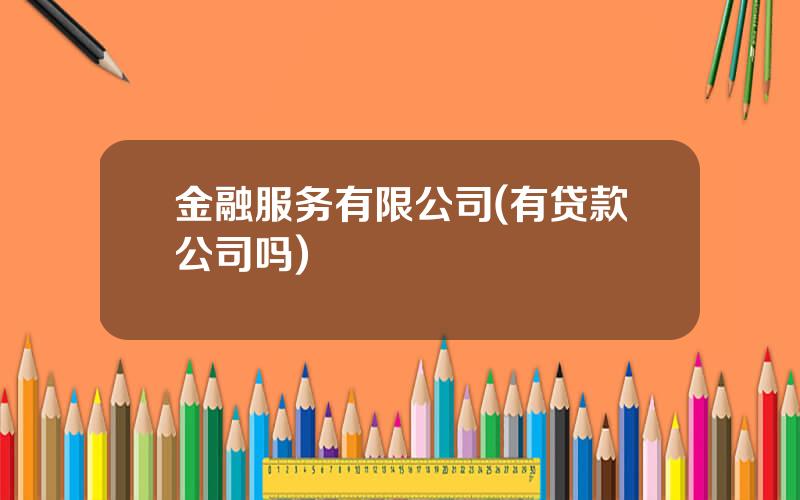 金融服务有限公司(有贷款公司吗)